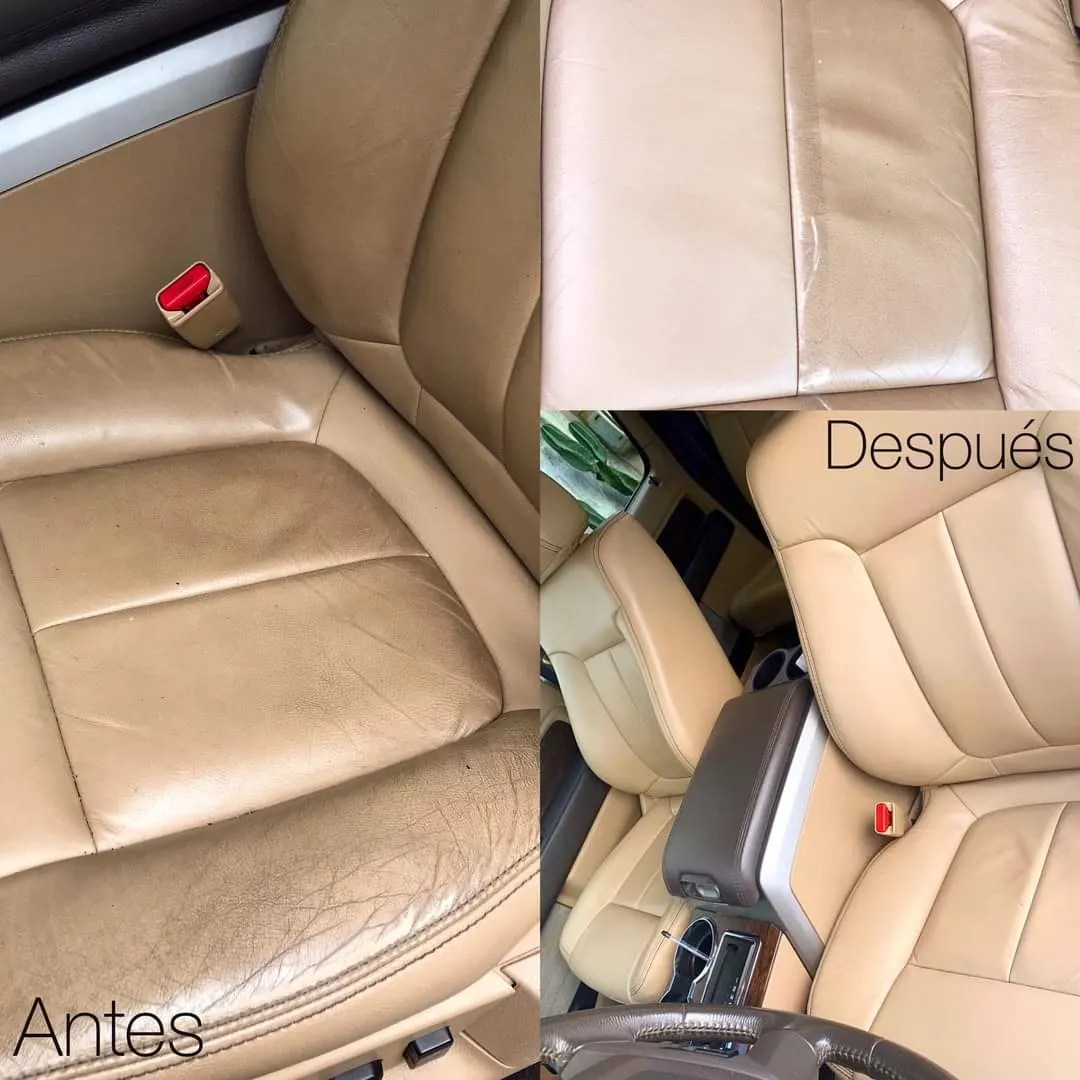 Piel y cuero — antes y después de un trabajo real de Dreiwash Plus en Villahermosa